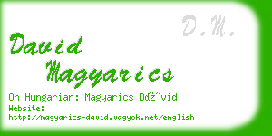 david magyarics business card